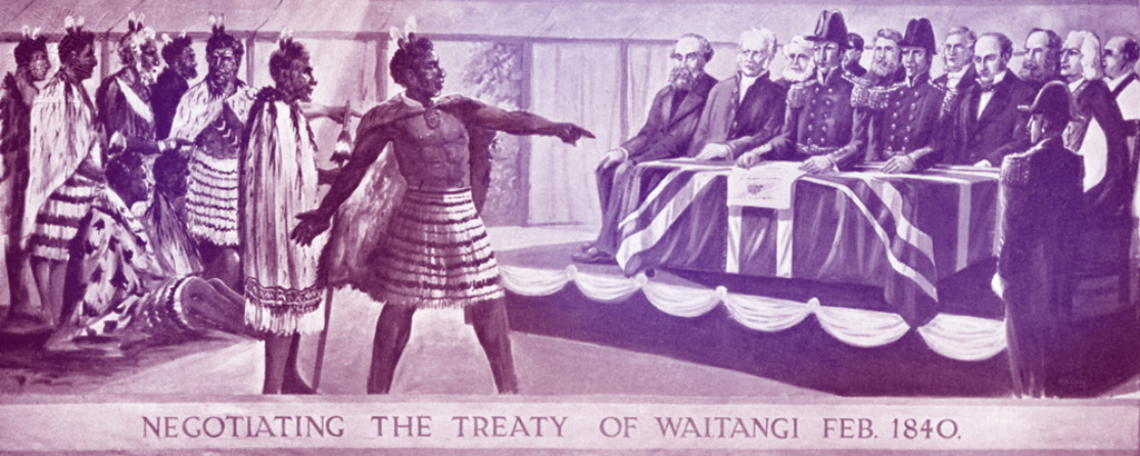 Negotiating the Treaty of Waitangi between the Maori tribe and British government