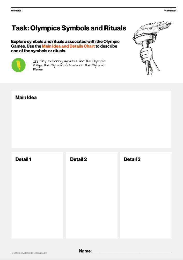 Olympic Games - Symbols and Rituals Worksheet